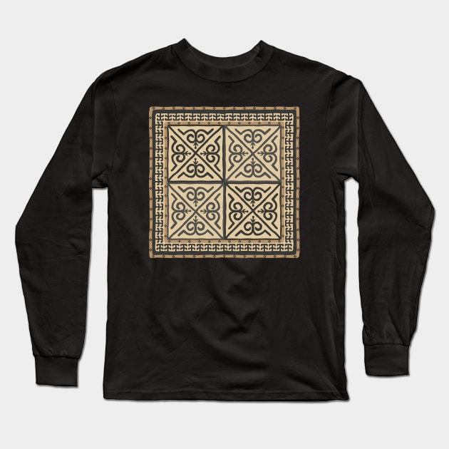 Siberian tribal pattern with plant elements Long Sleeve T-Shirt by lents